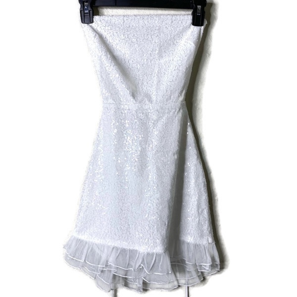 White Dress with SEQUINS Size Small - LUCY IN THE SKY